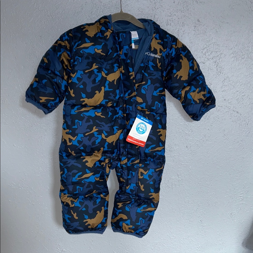 Columbia Kids Snow Suit- Blue and Tan Camo